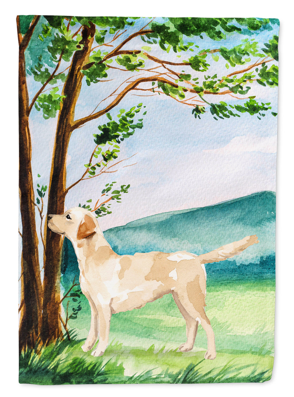 Under the Tree Yellow Labrador Garden Flag Mailbox Decorative Yard Banner Outside Patio Artwork for Flower Beds, Garden Size, Multicolor