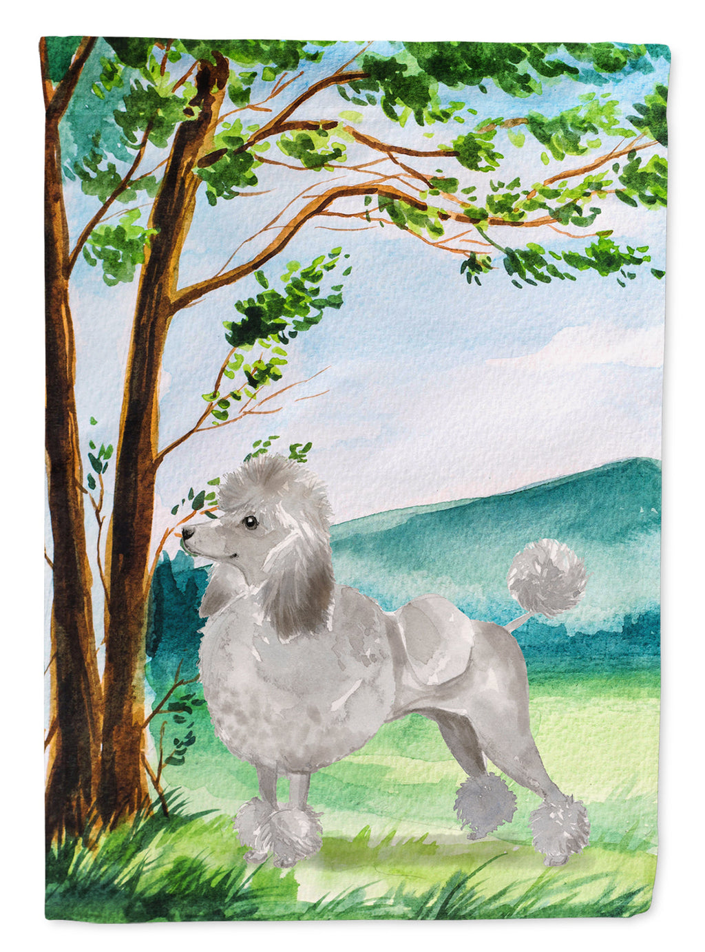 Under the Tree Silver Poodle Garden Flag Mailbox Decorative Yard Banner Outside Patio Artwork for Flower Beds, Garden Size, Multicolor