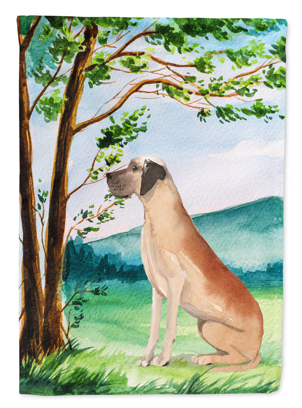 Under the Tree Great Dane Garden Flag Mailbox Decorative Yard Banner Outside Patio Artwork for Flower Beds, Garden Size, Multicolor