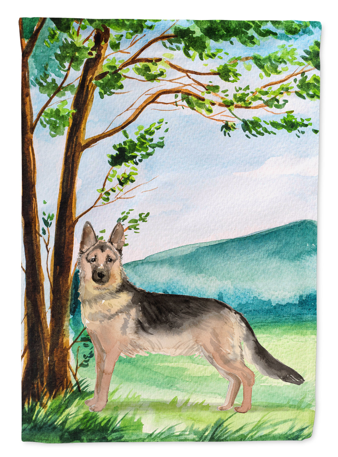 Under the Tree German Shepherd Garden Flag Mailbox Decorative Yard Banner Outside Patio Artwork for Flower Beds, Garden Size, Multicolor