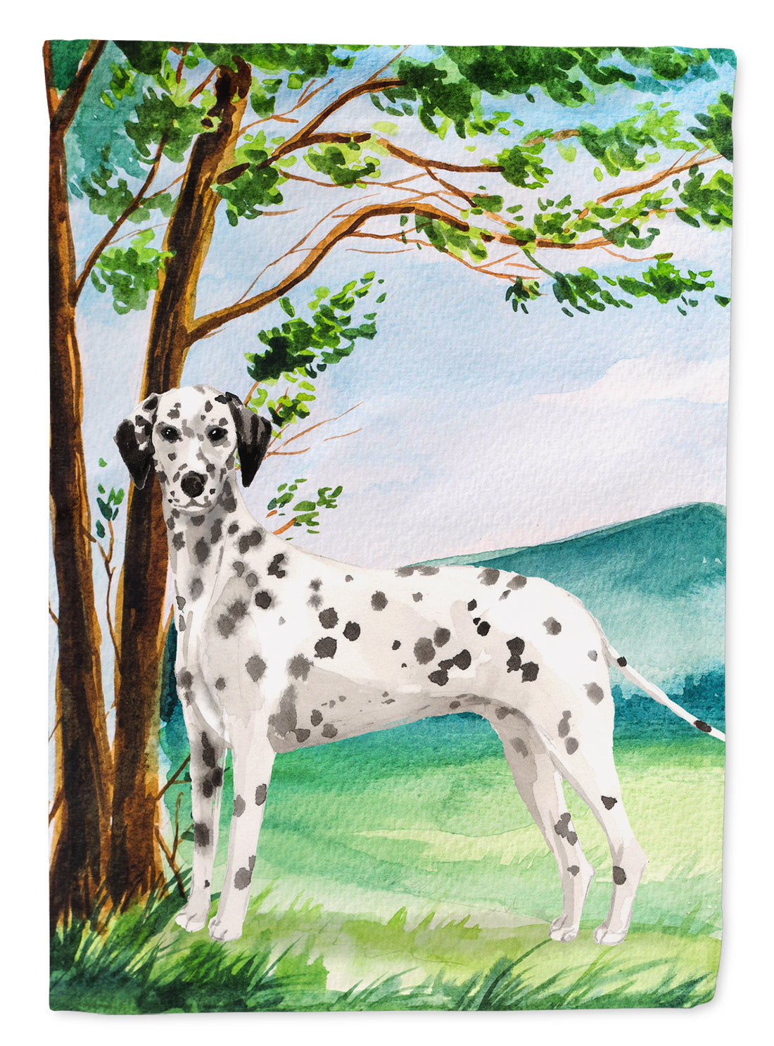 Under the Tree Dalmatian Garden Flag Mailbox Decorative Yard Banner Outside Patio Artwork for Flower Beds, Garden Size, Multicolor