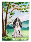Under the Tree Black Parti Cocker Spaniel Garden Flag Mailbox Decorative Yard Banner Outside Patio Artwork for Flower Beds, Garden Size, Multicolor