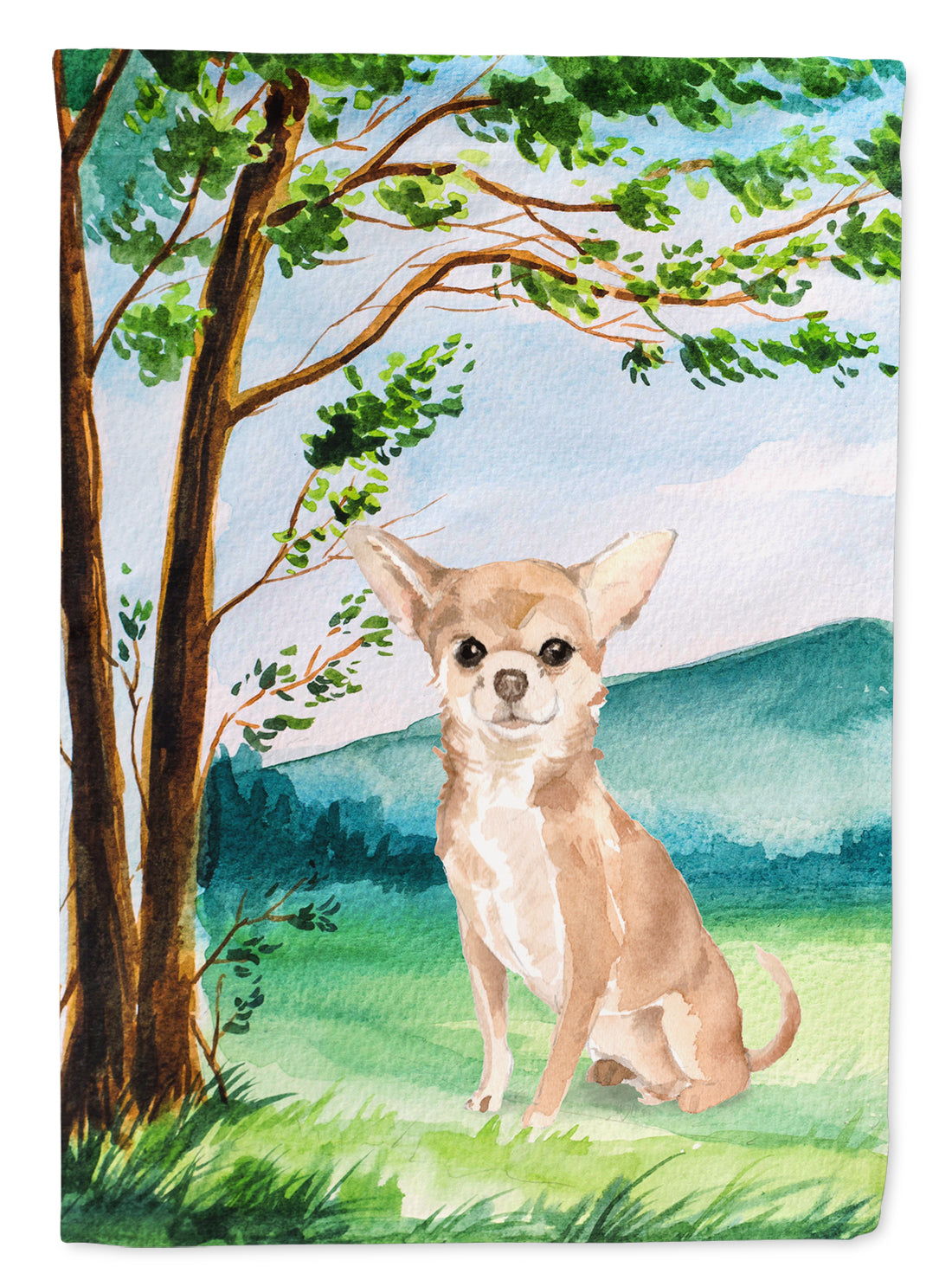 Under the Tree Chihuahua Garden Flag Mailbox Decorative Yard Banner Outside Patio Artwork for Flower Beds, Garden Size, Multicolor