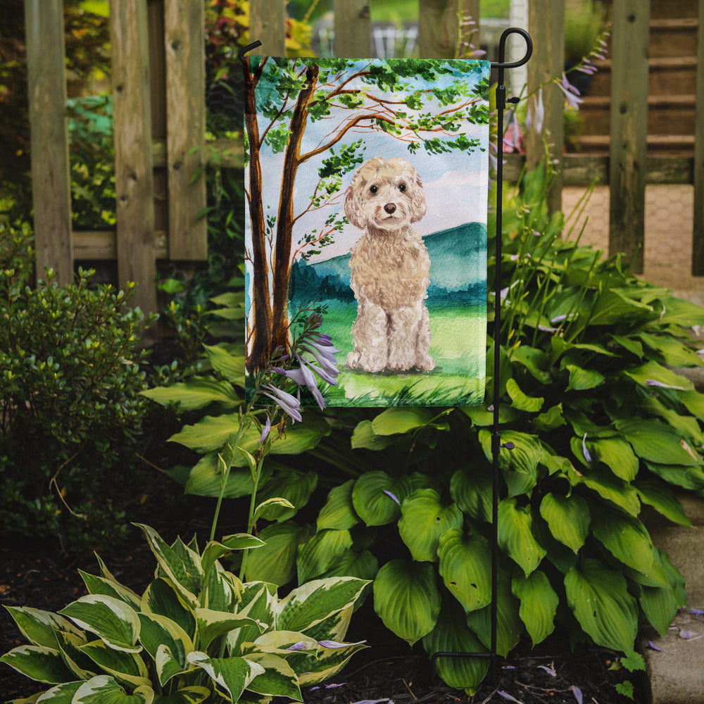 Under the Tree Goldendoodle Garden Flag Mailbox Decorative Yard Banner Outside Patio Artwork for Flower Beds, Garden Size, Multicolor