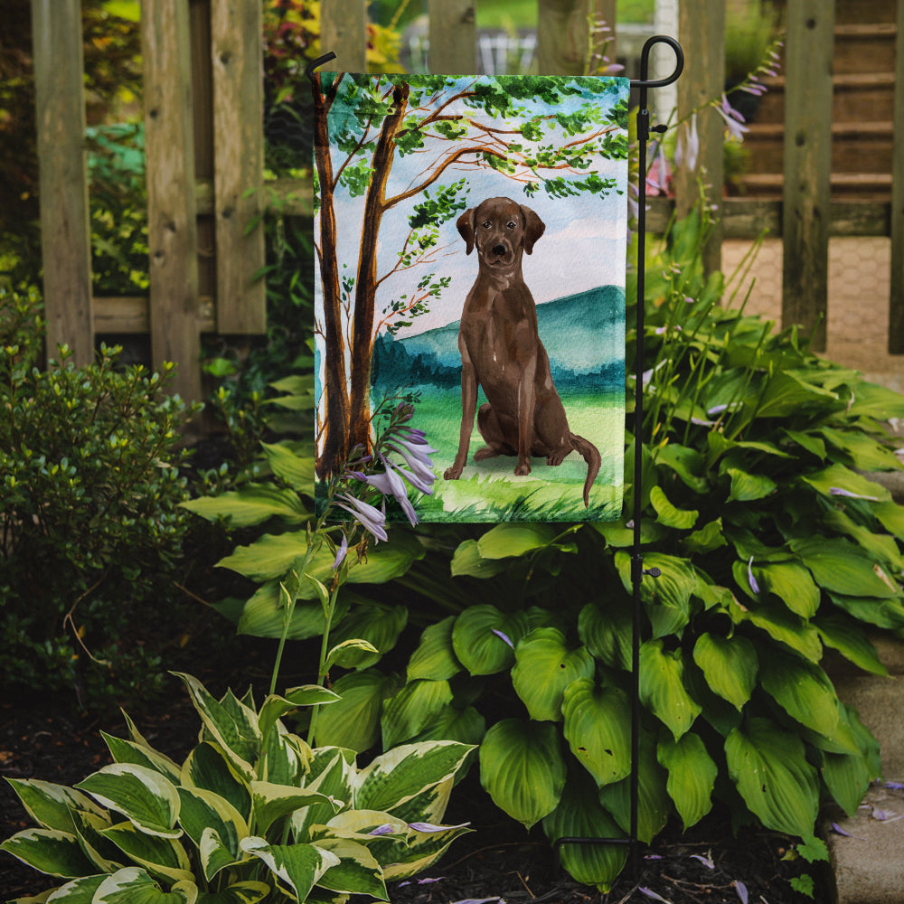 Under the Tree Chocolate Labrador Garden Flag Mailbox Decorative Yard Banner Outside Patio Artwork for Flower Beds, Garden Size, Multicolor