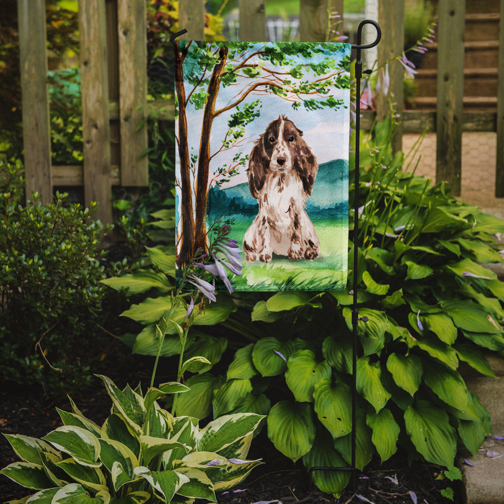 Under the Tree Chocolate Parti Cocker Spaniel Garden Flag Mailbox Decorative Yard Banner Outside Patio Artwork for Flower Beds, Garden Size, Multicolor