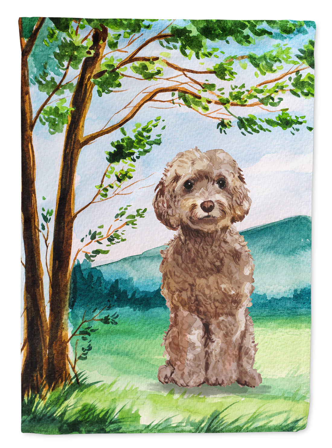 Under the Tree Labradoodle Garden Flag Mailbox Decorative Yard Banner Outside Patio Artwork for Flower Beds, Garden Size, Multicolor