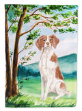 Under the Tree Brittany Spaniel Garden Flag Mailbox Decorative Yard Banner Outside Patio Artwork for Flower Beds, Garden Size, Multicolor