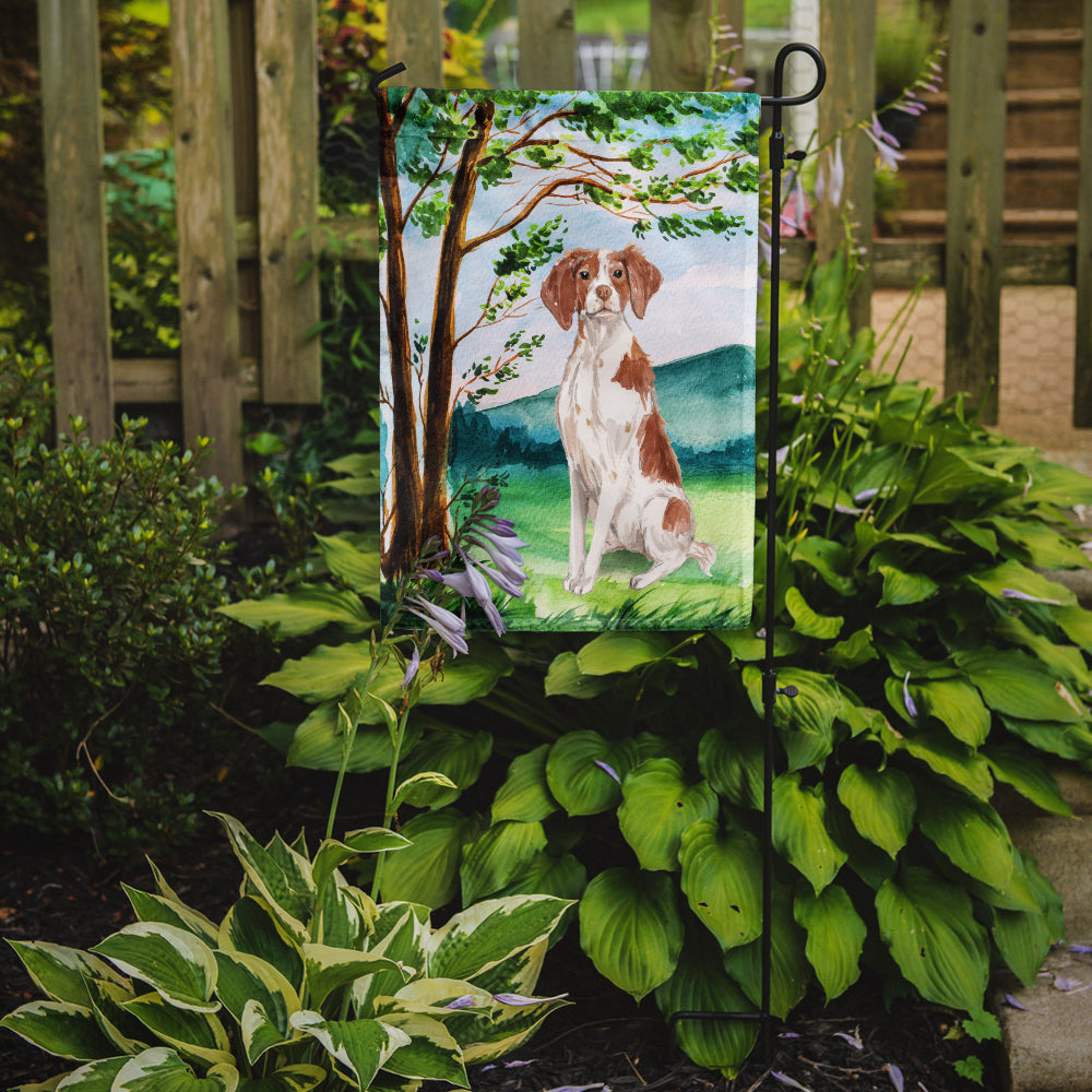 Under the Tree Brittany Spaniel Garden Flag Mailbox Decorative Yard Banner Outside Patio Artwork for Flower Beds, Garden Size, Multicolor