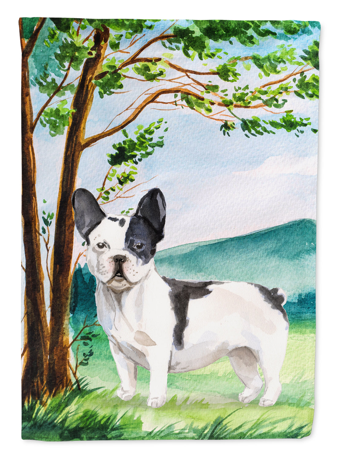 Under the Tree French Bulldog Garden Flag Mailbox Decorative Yard Banner Outside Patio Artwork for Flower Beds, Garden Size, Multicolor
