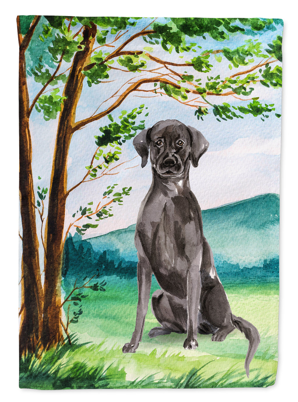 Under the Tree Black Labrador Garden Flag Mailbox Decorative Yard Banner Outside Patio Artwork for Flower Beds, Garden Size, Multicolor