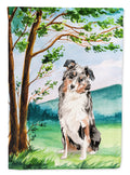 Under the Tree Australian Shepherd Garden Flag Mailbox Decorative Yard Banner Outside Patio Artwork for Flower Beds, Garden Size, Multicolor