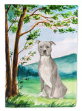 Under the Tree Staffordshire Bull Terrier Garden Flag Mailbox Decorative Yard Banner Outside Patio Artwork for Flower Beds, Garden Size, Multicolor