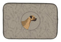 Border Terrier In the Kitchen Dish Drying Mat Absorbent Dish Drying Mat Pad for Kitchen Counter Dish Drainer Mat for Countertop, 14 x 21", Multicolor