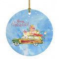 Merry Christmas Bichon FrisΘ Ceramic Ornament Christmas Tree Hanging Decorations for Home Christmas Holiday, Party, Gift, 3 in, Multicolor