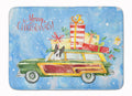 Merry Christmas Boston Terrier Memory Foam Kitchen Mat Machine Washable Anti-Fatigue Cushion Comfort Bath or Kitchen Rug