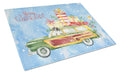Merry Christmas English Pointer Cutting Board Tempered Glass Kitchen Cutting Surface, Heat Resistant Chopping, Non-Slip Feet, Food Prep & Serving