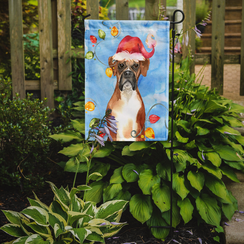 Christmas Lights Boxer Garden Flag Mailbox Decorative Yard Banner Outside Patio Artwork for Flower Beds, Garden Size, Multicolor