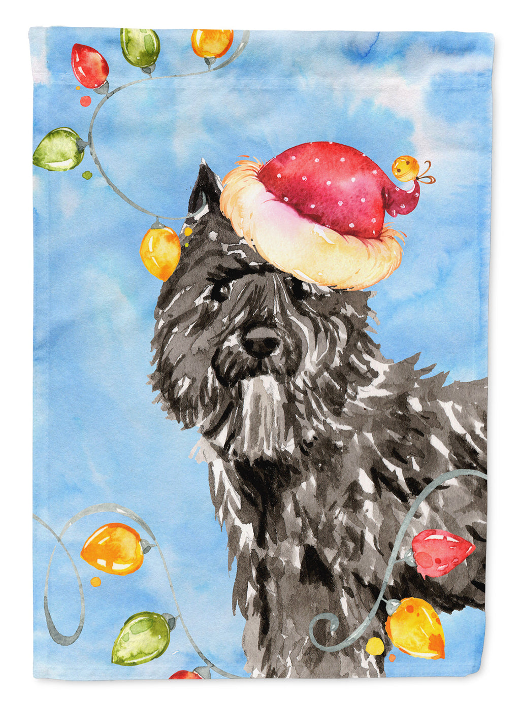 Christmas Lights Bouvier des Flandres Garden Flag Mailbox Decorative Yard Banner Outside Patio Artwork for Flower Beds, Garden Size, Multicolor