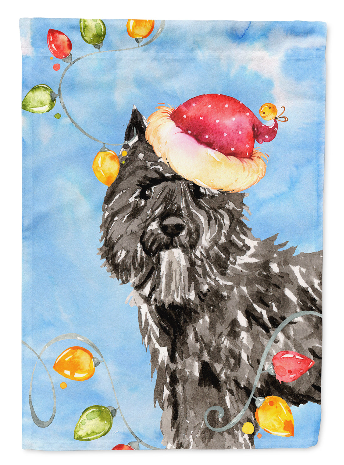 Christmas Lights Bouvier des Flandres Garden Flag Mailbox Decorative Yard Banner Outside Patio Artwork for Flower Beds, Garden Size, Multicolor