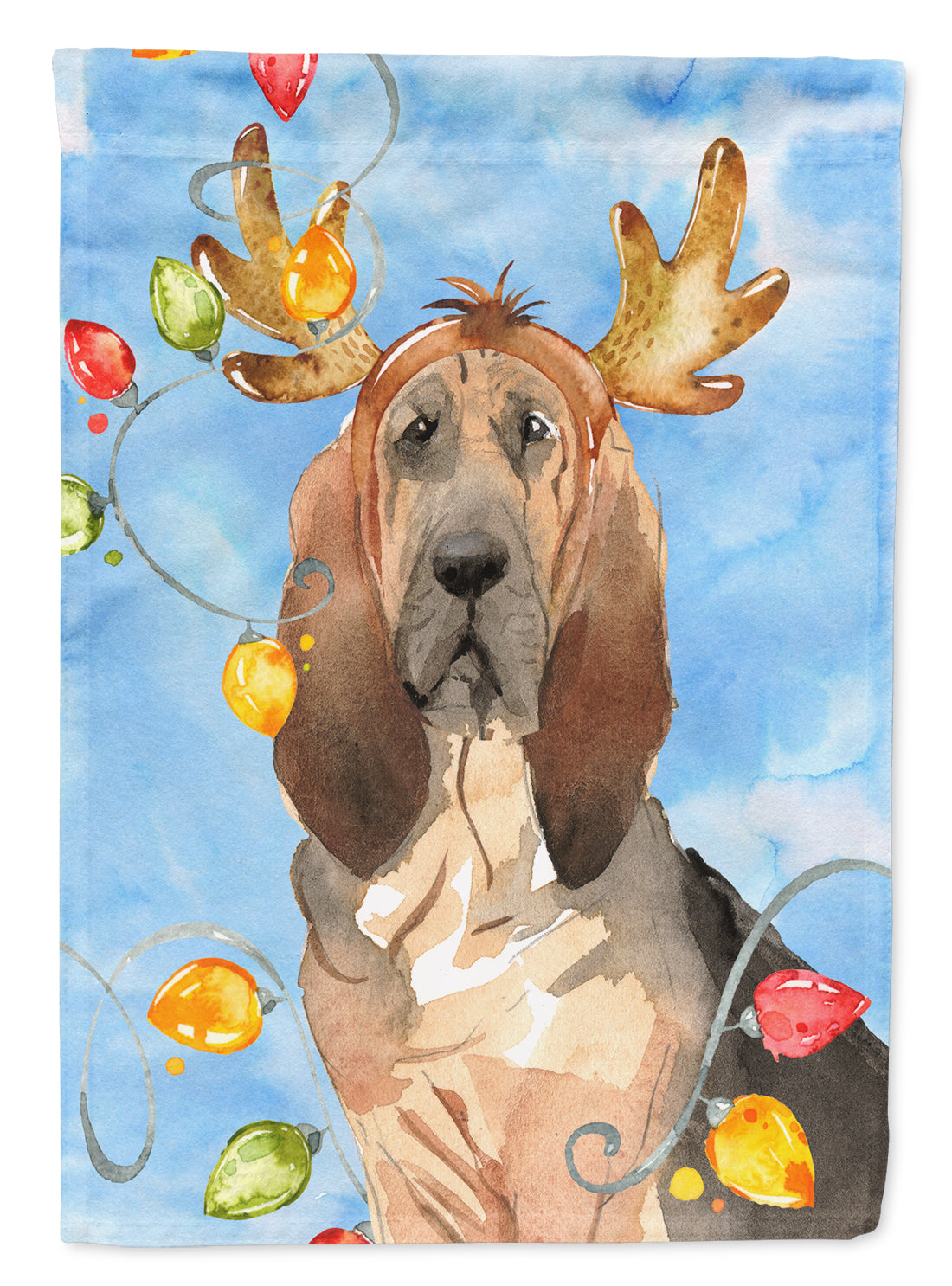 Christmas Lights Bloodhound Garden Flag Mailbox Decorative Yard Banner Outside Patio Artwork for Flower Beds, Garden Size, Multicolor