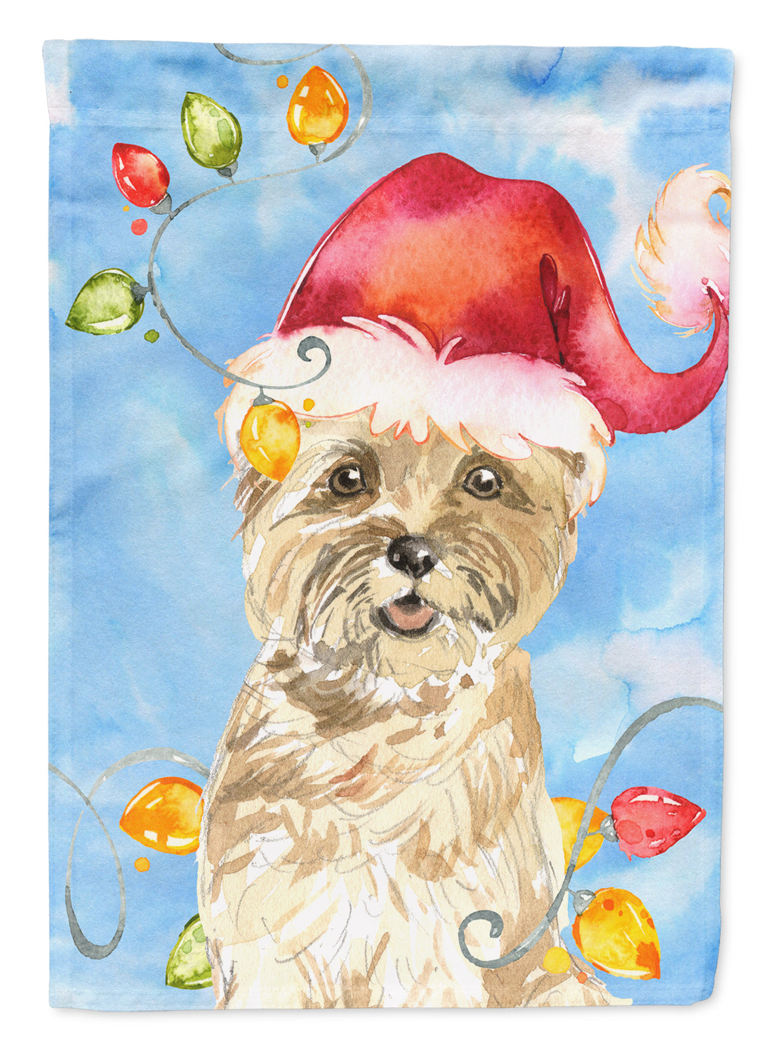 Christmas Lights Cairn Terrier Garden Flag Mailbox Decorative Yard Banner Outside Patio Artwork for Flower Beds, Garden Size, Multicolor