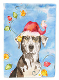 Christmas Lights Catahoula Leopard Dog Garden Flag Mailbox Decorative Yard Banner Outside Patio Artwork for Flower Beds, Garden Size, Multicolor