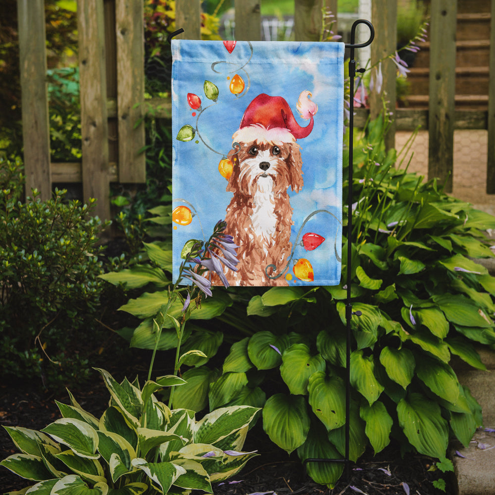 Christmas Lights Cavapoo Garden Flag Mailbox Decorative Yard Banner Outside Patio Artwork for Flower Beds, Garden Size, Multicolor