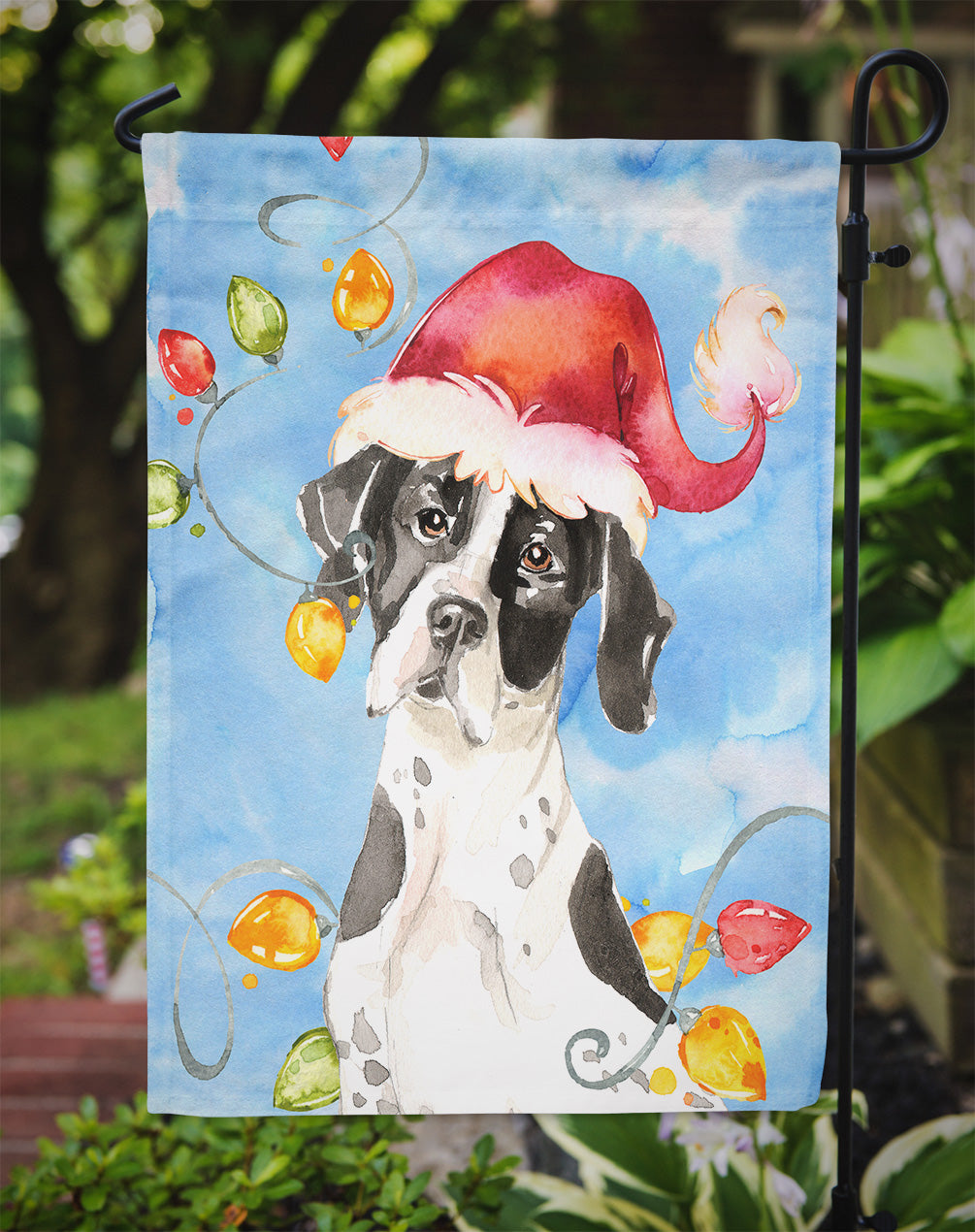 Christmas Lights English Pointer Garden Flag Mailbox Decorative Yard Banner Outside Patio Artwork for Flower Beds, Garden Size, Multicolor