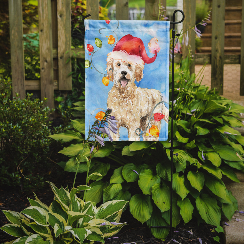 Christmas Lights Goldendoodle Garden Flag Mailbox Decorative Yard Banner Outside Patio Artwork for Flower Beds, Garden Size, Multicolor