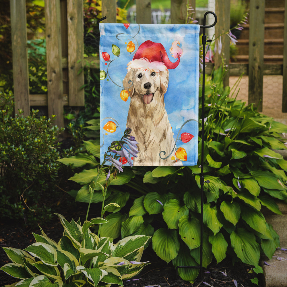 Christmas Lights Golden Retriever Garden Flag Mailbox Decorative Yard Banner Outside Patio Artwork for Flower Beds, Garden Size, Multicolor