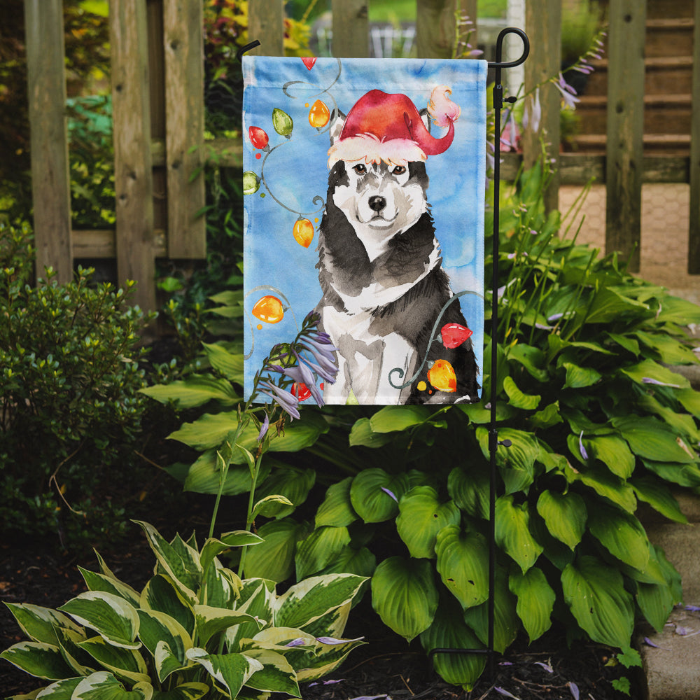 Christmas Lights Alaskan Malamute Garden Flag Mailbox Decorative Yard Banner Outside Patio Artwork for Flower Beds, Garden Size, Multicolor