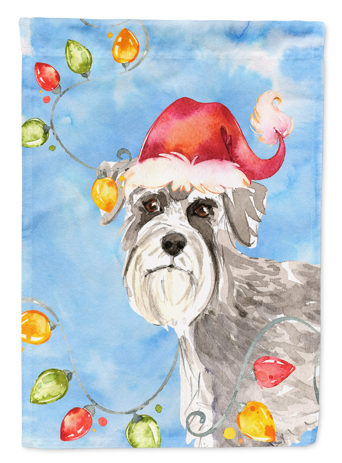 Christmas Lights Schnauzer #2 Garden Flag Mailbox Decorative Yard Banner Outside Patio Artwork for Flower Beds, Garden Size, Multicolor