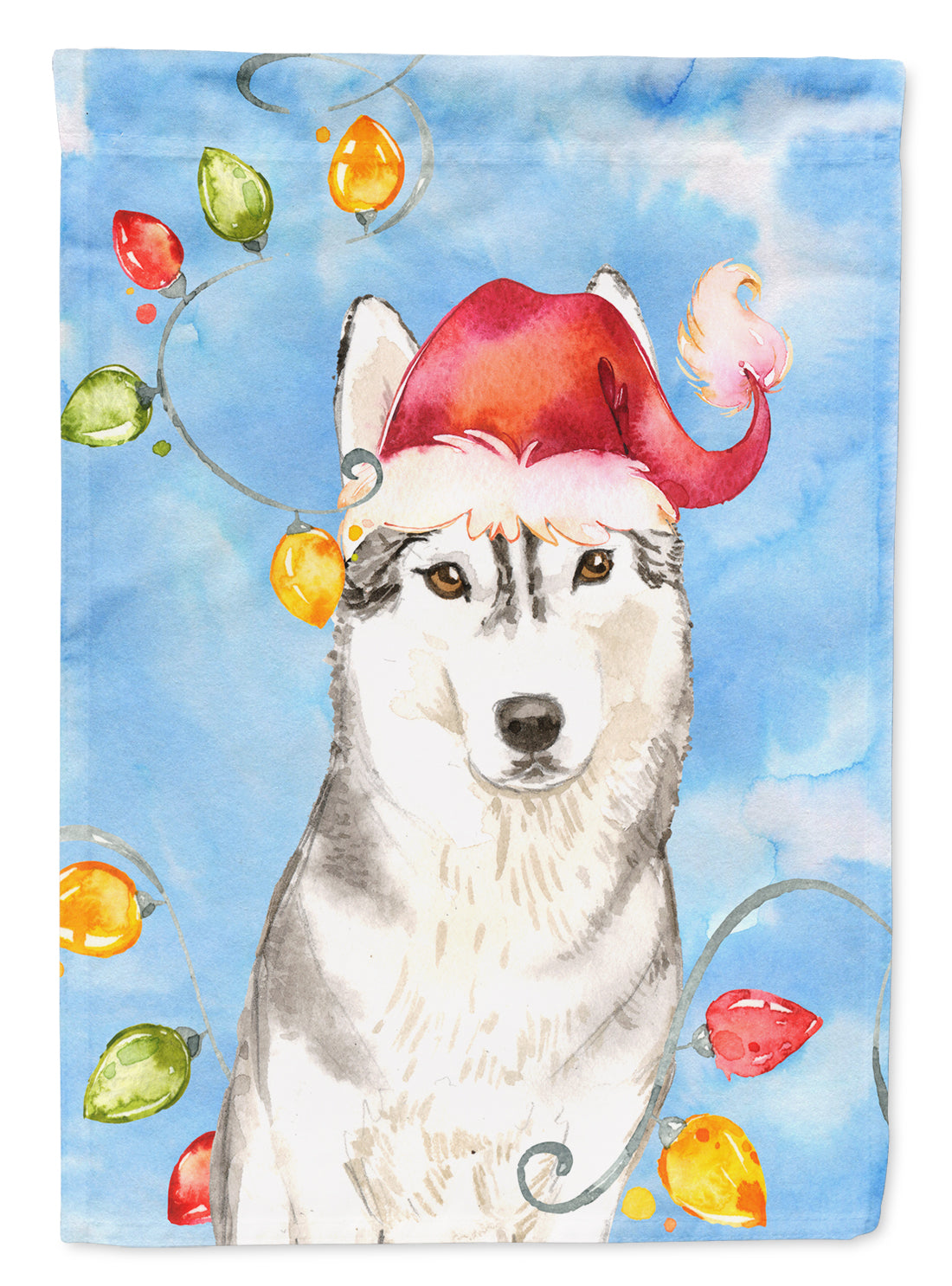 Christmas Lights Siberian Husky Garden Flag Mailbox Decorative Yard Banner Outside Patio Artwork for Flower Beds, Garden Size, Multicolor