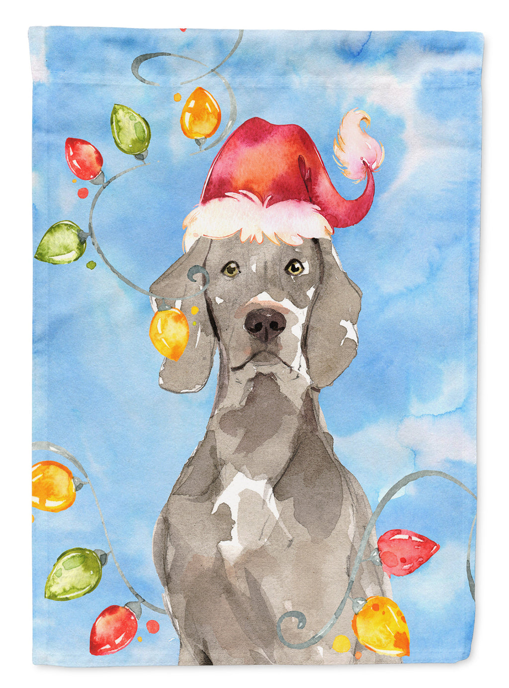 Christmas Lights Weimaraner Garden Flag Mailbox Decorative Yard Banner Outside Patio Artwork for Flower Beds, Garden Size, Multicolor