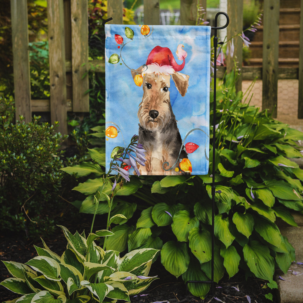 Christmas Lights Welsh Terrier Garden Flag Mailbox Decorative Yard Banner Outside Patio Artwork for Flower Beds, Garden Size, Multicolor