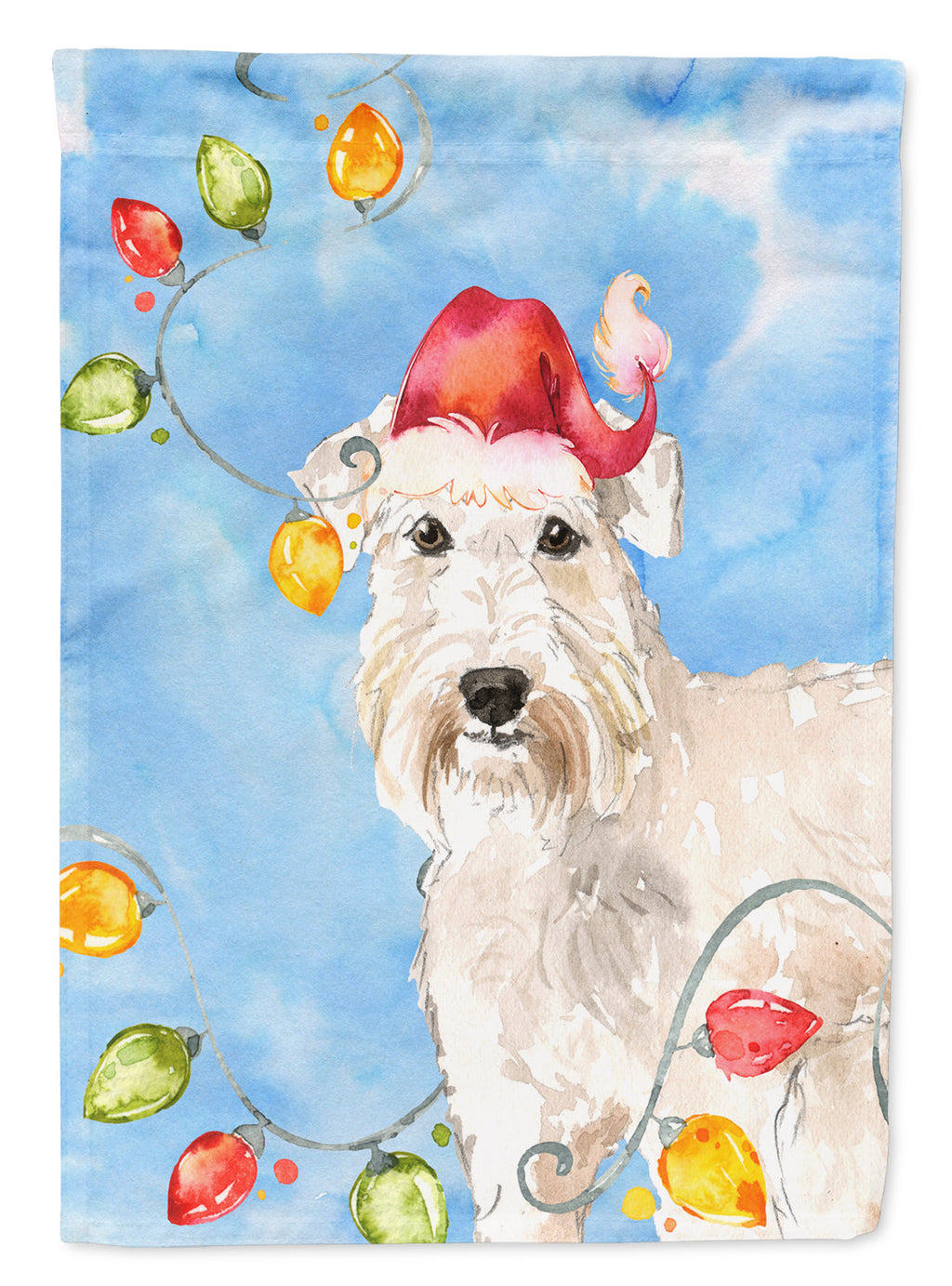 Christmas Lights Wheaten Terrier Garden Flag Mailbox Decorative Yard Banner Outside Patio Artwork for Flower Beds, Garden Size, Multicolor