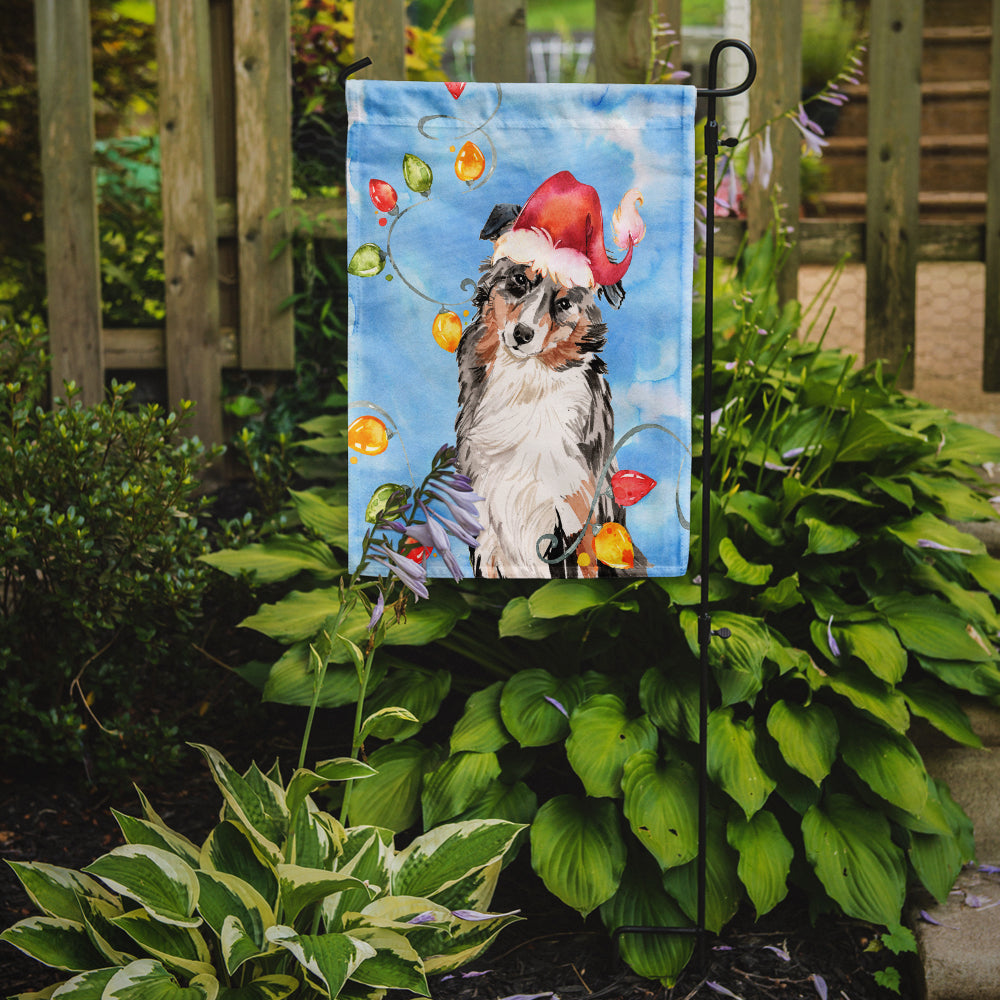 Christmas Lights Australian Shepherd Garden Flag Mailbox Decorative Yard Banner Outside Patio Artwork for Flower Beds, Garden Size, Multicolor