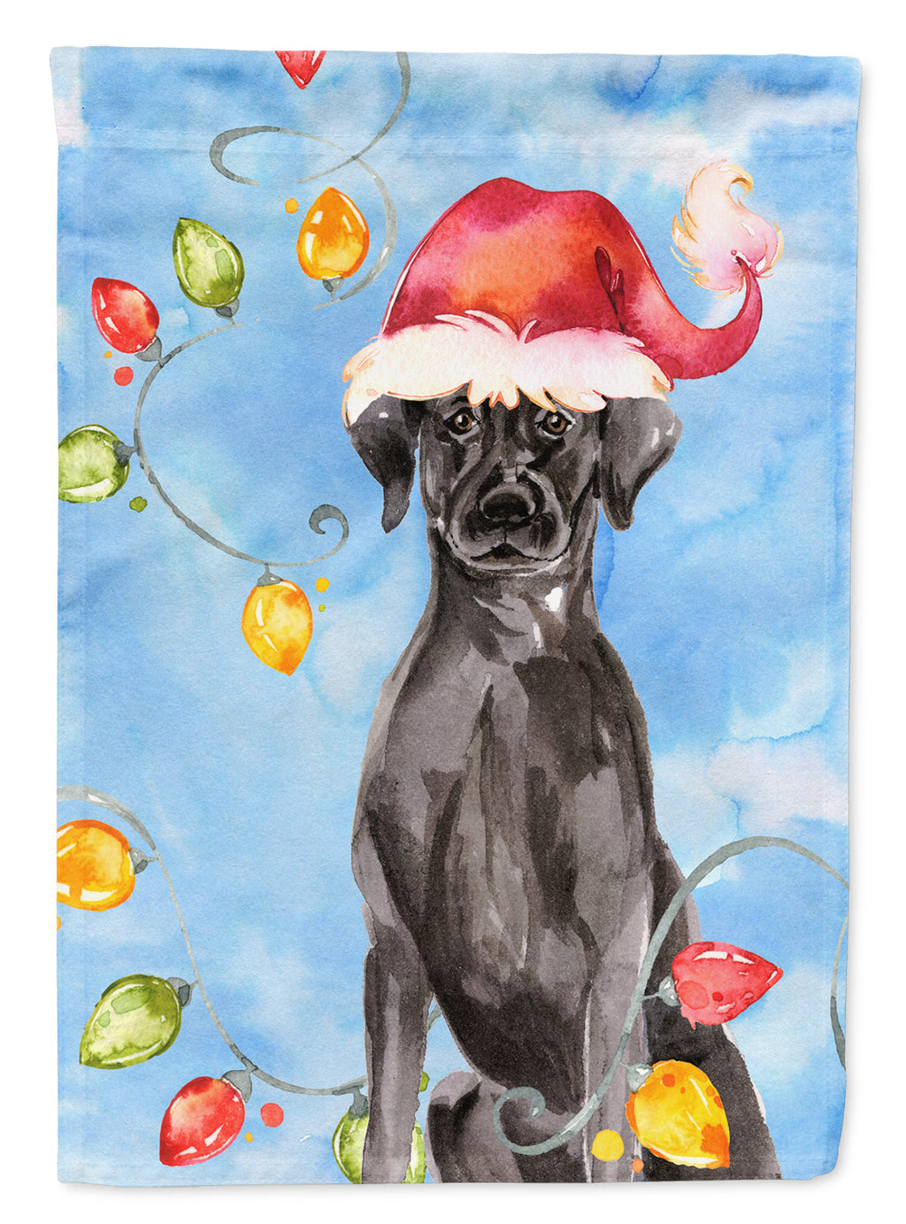 Christmas Lights Black Labrador Retriever Garden Flag Mailbox Decorative Yard Banner Outside Patio Artwork for Flower Beds, Garden Size, Multicolor