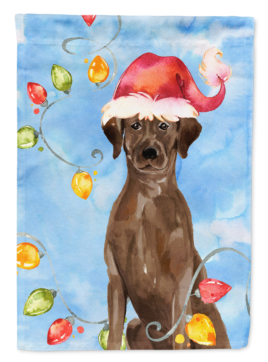 Christmas Lights Chocolate Labrador Retriever Garden Flag Mailbox Decorative Yard Banner Outside Patio Artwork for Flower Beds, Garden Size, Multicolor