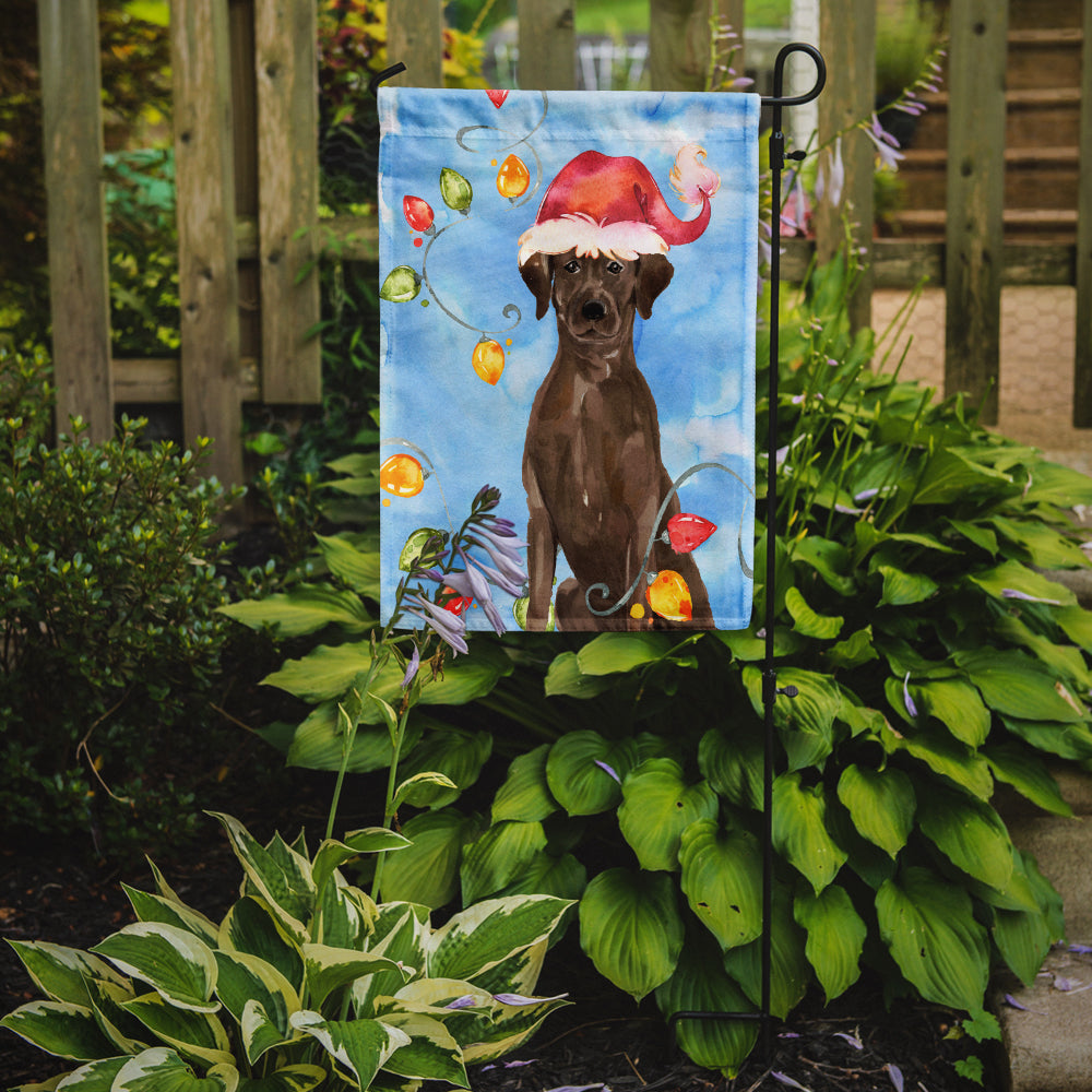 Christmas Lights Chocolate Labrador Retriever Garden Flag Mailbox Decorative Yard Banner Outside Patio Artwork for Flower Beds, Garden Size, Multicolor