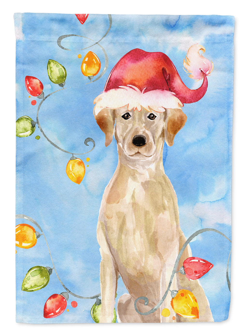 Christmas Lights Yellow Labrador Retriever Garden Flag Mailbox Decorative Yard Banner Outside Patio Artwork for Flower Beds, Garden Size, Multicolor