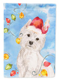Christmas Lights Westie Garden Flag Mailbox Decorative Yard Banner Outside Patio Artwork for Flower Beds, Garden Size, Multicolor