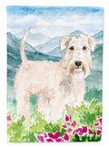 Mountian Flowers Wheaten Terrier Garden Flag Mailbox Decorative Yard Banner Outside Patio Artwork for Flower Beds, Garden Size, Multicolor