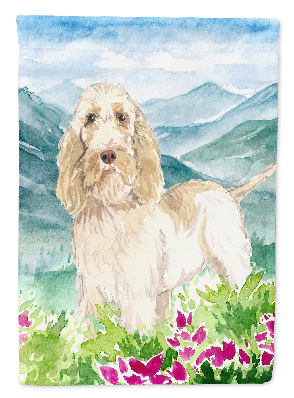 Mountian Flowers Spinone Italiano Garden Flag Mailbox Decorative Yard Banner Outside Patio Artwork for Flower Beds, Garden Size, Multicolor