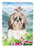 Mountain Flowers Shih Tzu Garden Flag Mailbox Decorative Yard Banner Outside Patio Artwork for Flower Beds, Garden Size, Multicolor