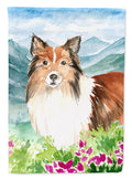 Mountain Flowers Sheltie Garden Flag Mailbox Decorative Yard Banner Outside Patio Artwork for Flower Beds, Garden Size, Multicolor