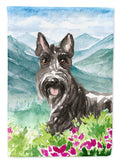 Mountain Flowers Scottish Terrier Garden Flag Mailbox Decorative Yard Banner Outside Patio Artwork for Flower Beds, Garden Size, Multicolor