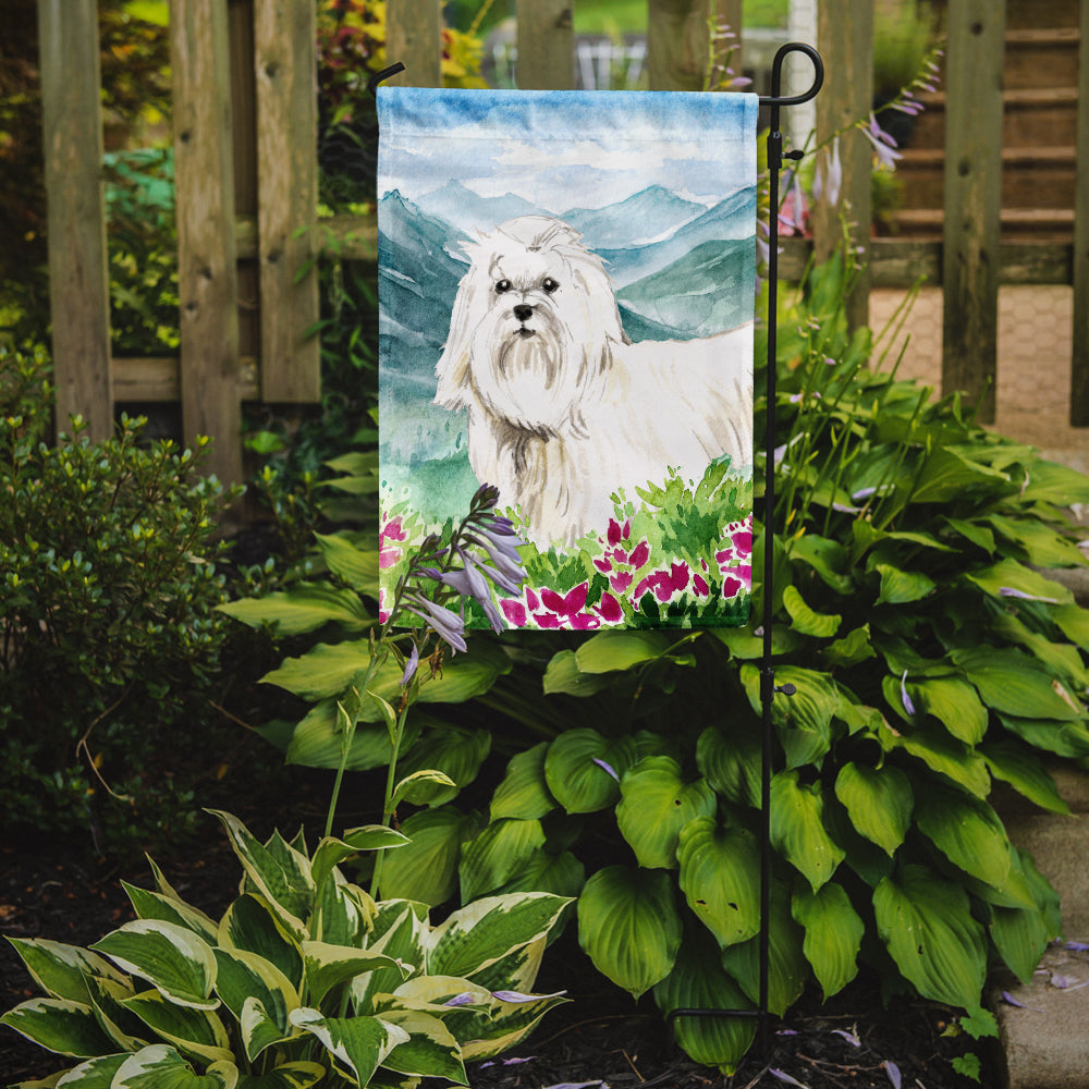 Mountain Flowers Maltese Garden Flag Mailbox Decorative Yard Banner Outside Patio Artwork for Flower Beds, Garden Size, Multicolor