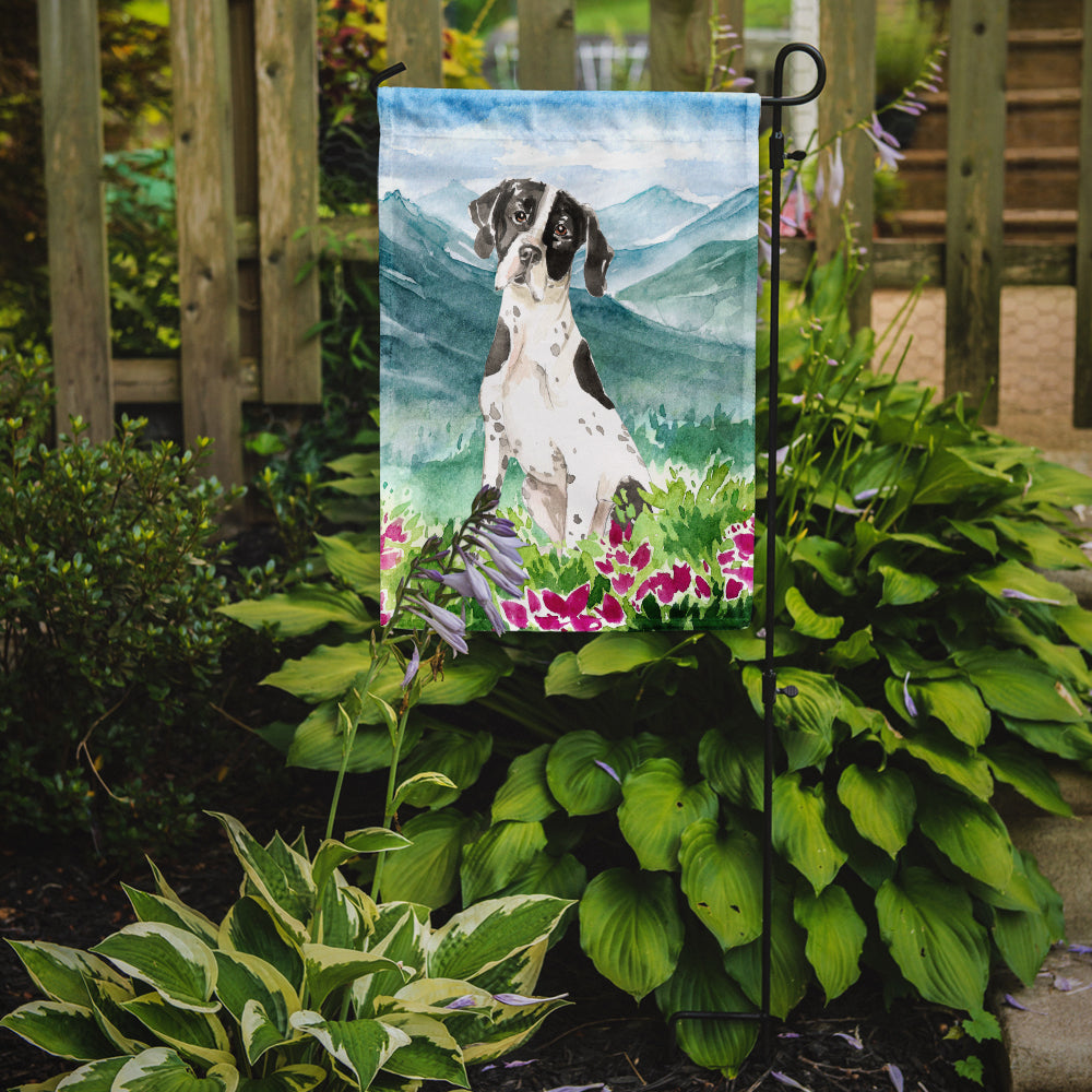 Mountain Flowers English Pointer Garden Flag Mailbox Decorative Yard Banner Outside Patio Artwork for Flower Beds, Garden Size, Multicolor